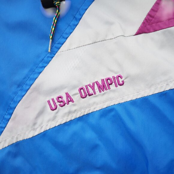 USA Olympic VTG Colorblock Full Zip Windbreaker Unisex M - Picture 6 of 12
